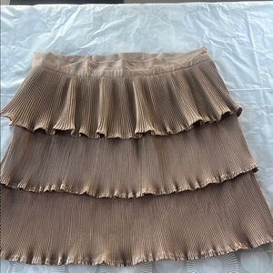 PrettyLittleThing Brown Bubble Mini Skirt Tiered Ruffled